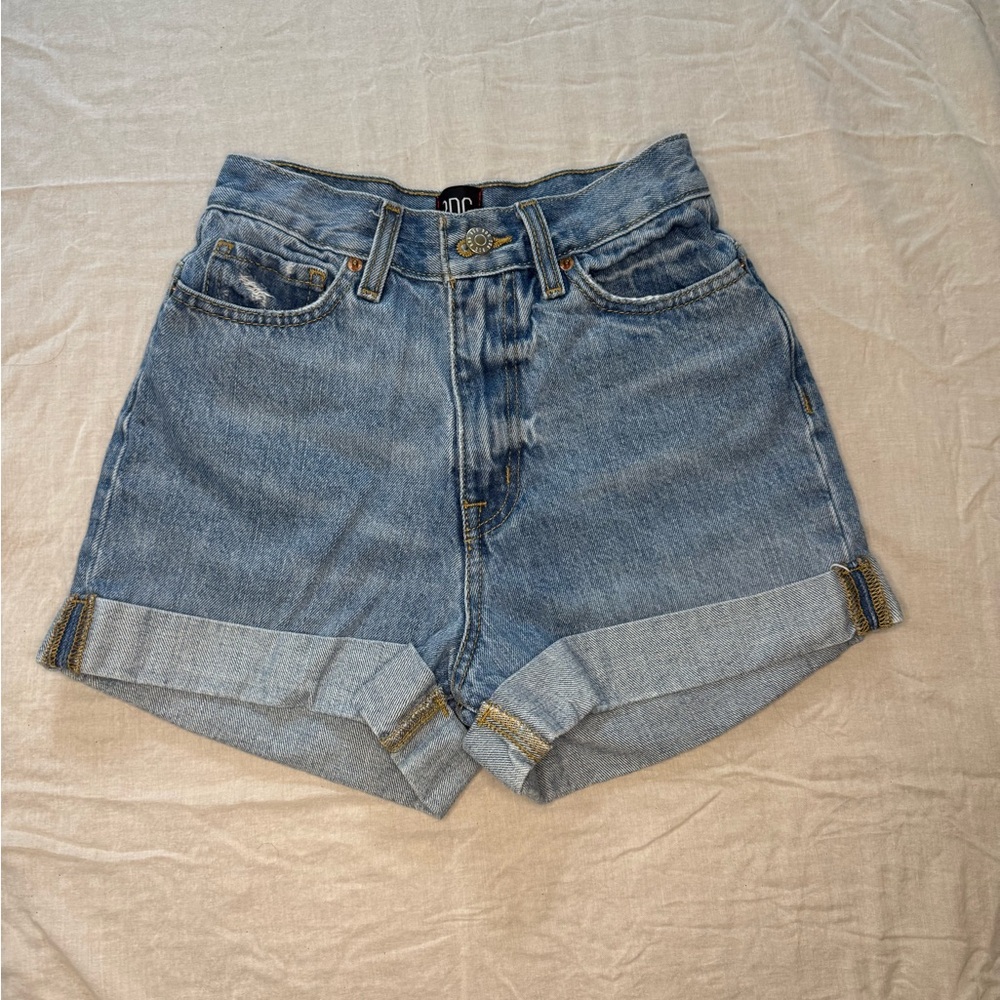 Urban Outfitters Blue Jean Shorts High-Waisted Cuffed